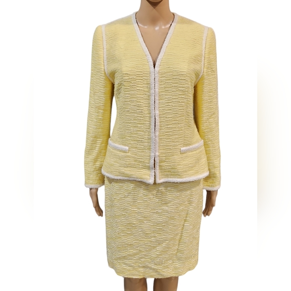 Women's Yellow Two-Piece Skirt Suit